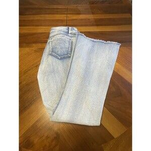NWT Bamboo Flared Bell Bottom Raw Hem Womens Jeans Size 11 Mid Rise Button Fly